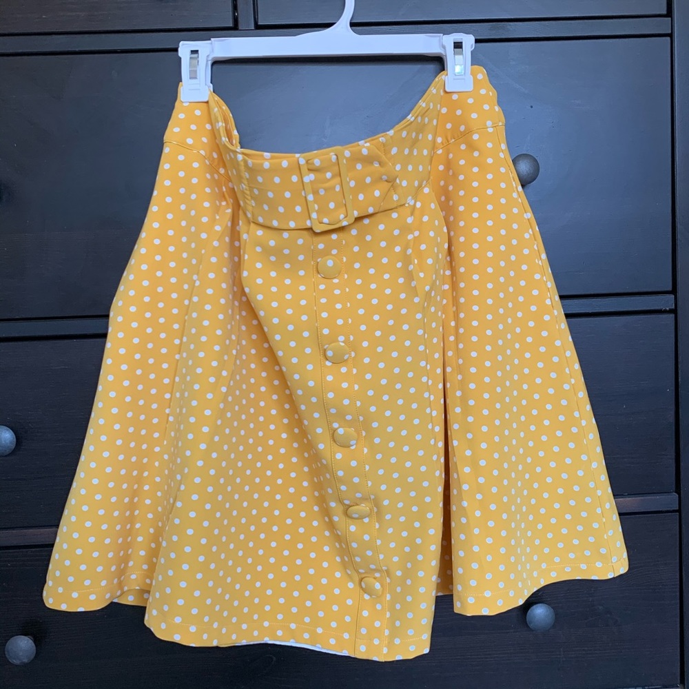 Modcloth Yellow Polka Dot Skirt